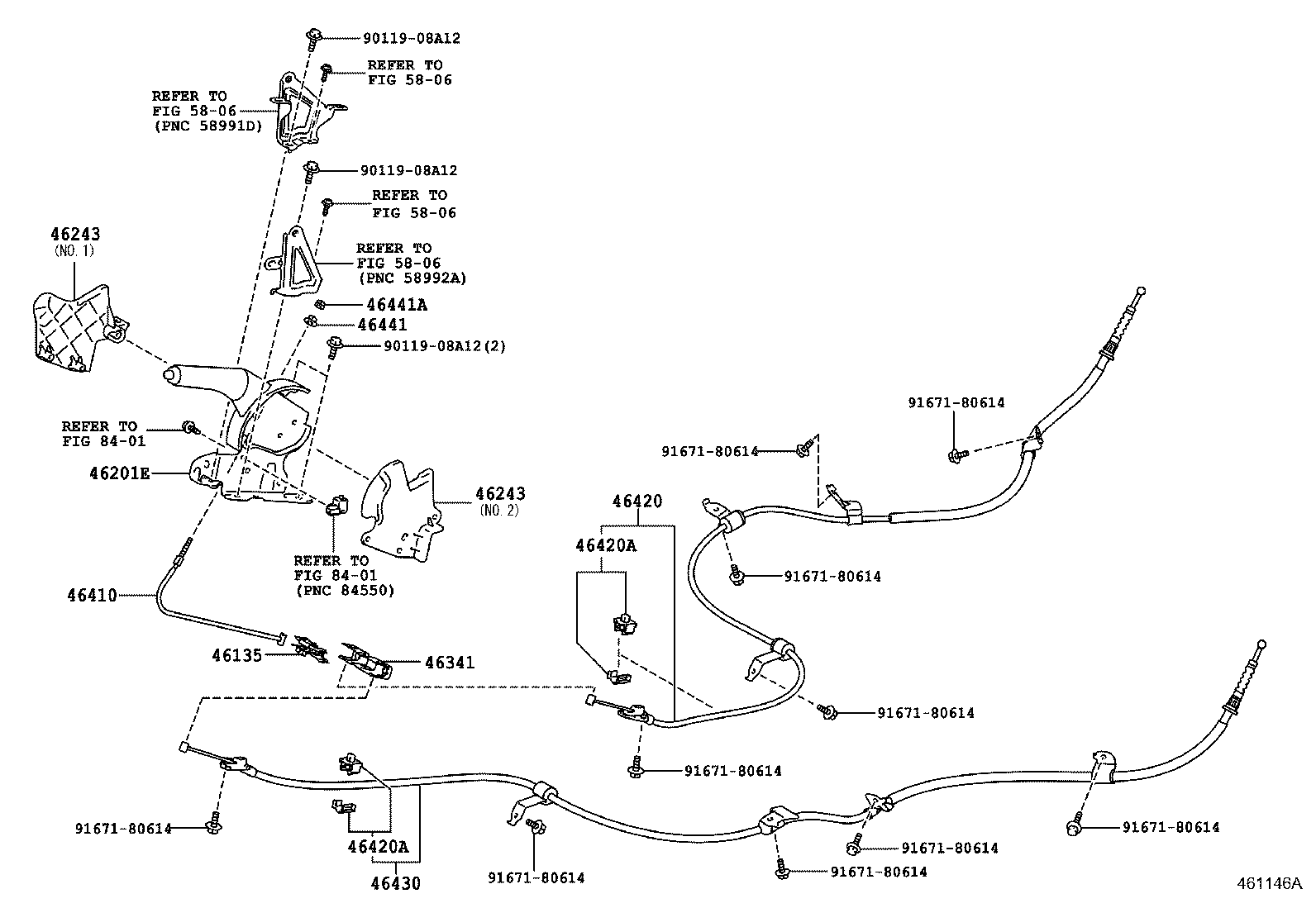 46420-02130 CABLE ASSY, PARKING BRAKE, NO.2 product image