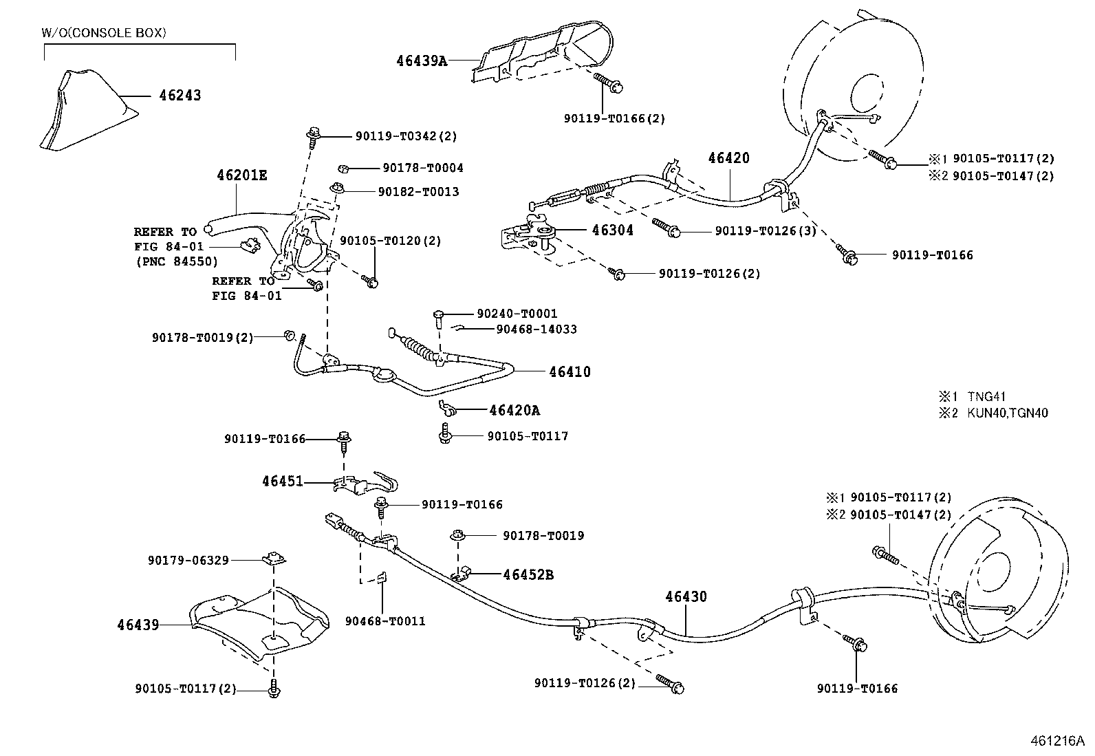 46201-0K050-C0 LEVER SUB-ASSY, PARKING BRAKE product image