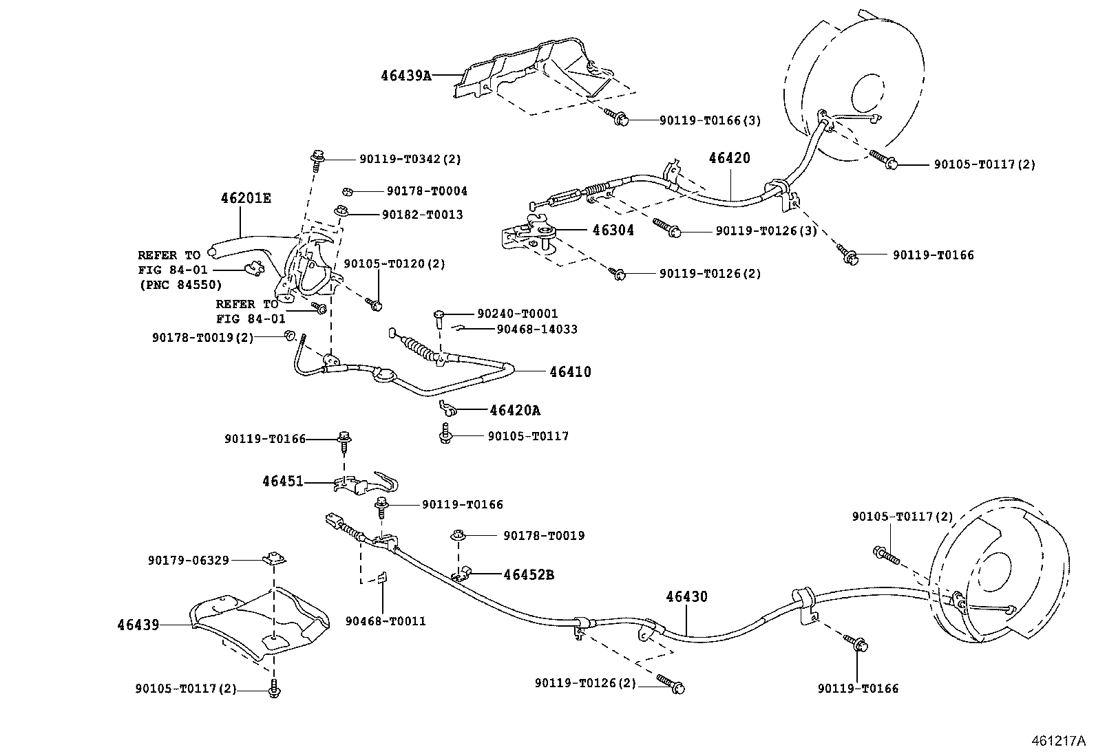 46201-0K080-C0 LEVER SUB-ASSY, PARKING BRAKE product image