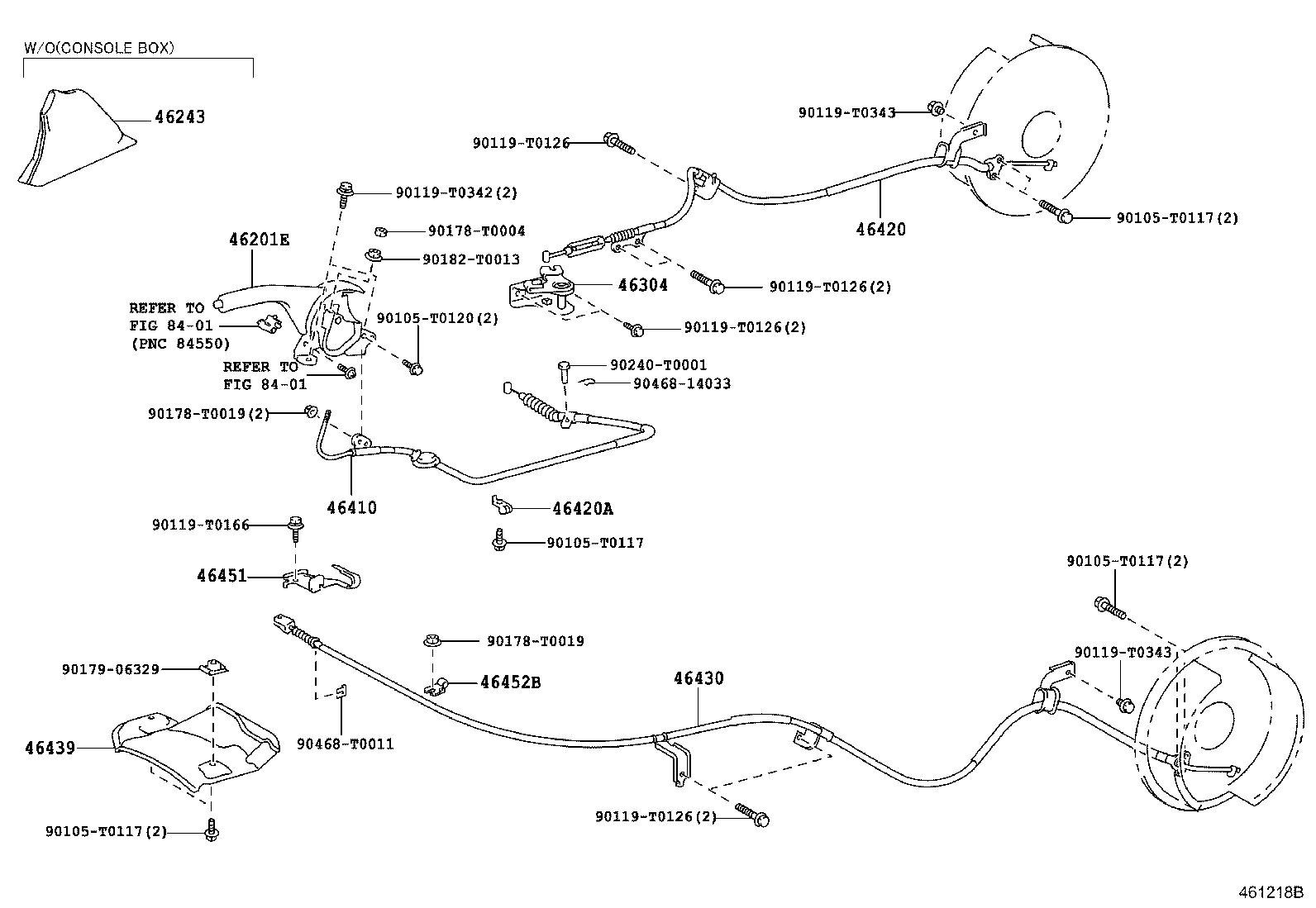 Toyota 46430-0K100 CABLE ASSY, PARKING BRAKE, NO.3