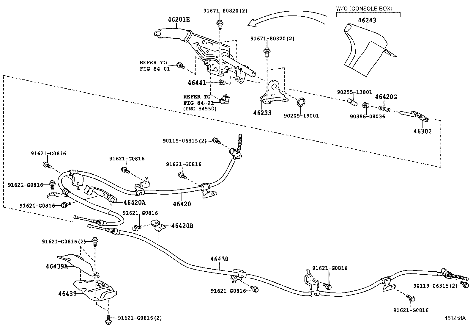 46243-60110-C0 COVER, PARKING BRAKE LEVER product image