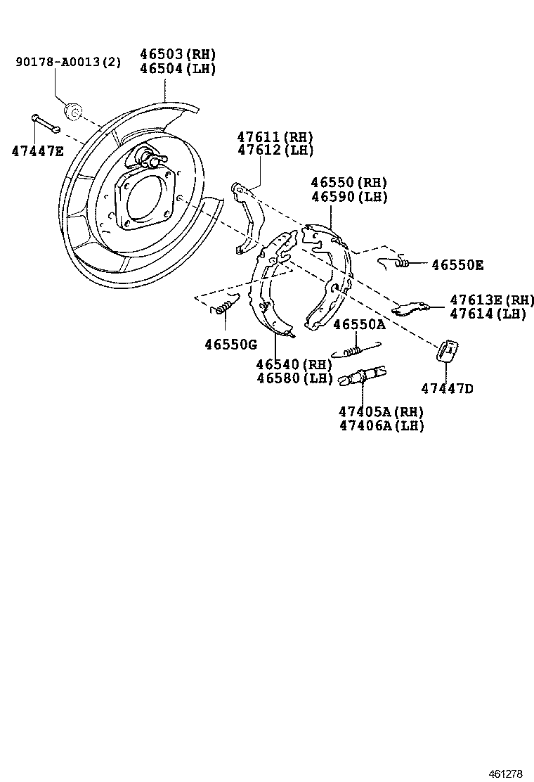 46420-0R030 CABLE ASSY, PARKING BRAKE, NO.2 product image