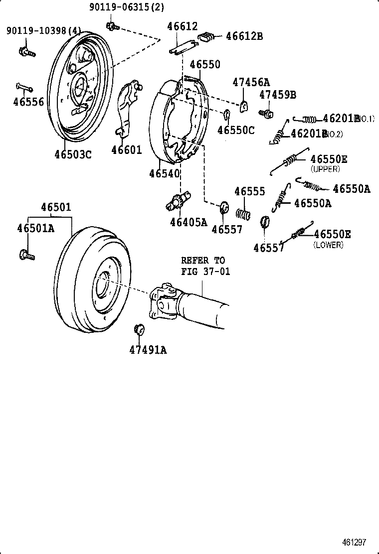 46451-36060 BRACKET, PARKING BRAKE CABLE SUPPORT, NO.1 product image