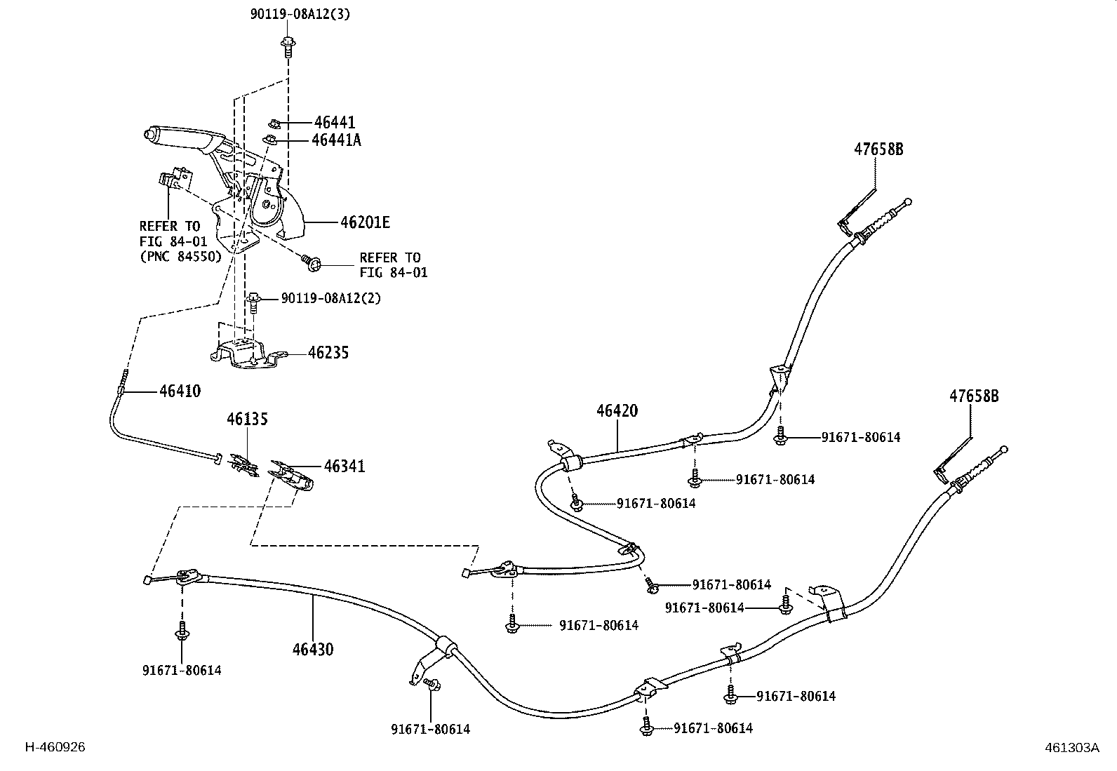 46420-12690 CABLE ASSY, PARKING BRAKE, NO.2 product image