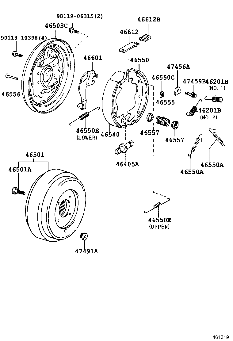 46410-36600 CABLE ASSY, PARKING BRAKE, NO.1 product image
