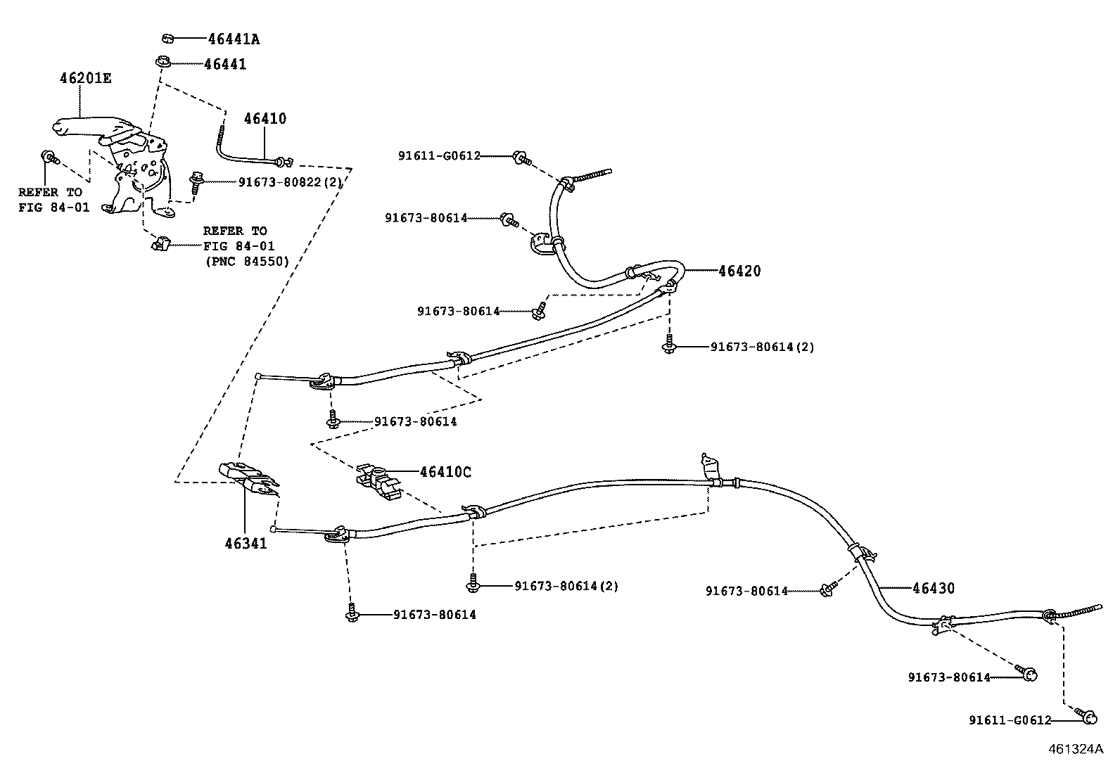 Toyota 46420-48200 CABLE ASSY, PARKING BRAKE, NO.2