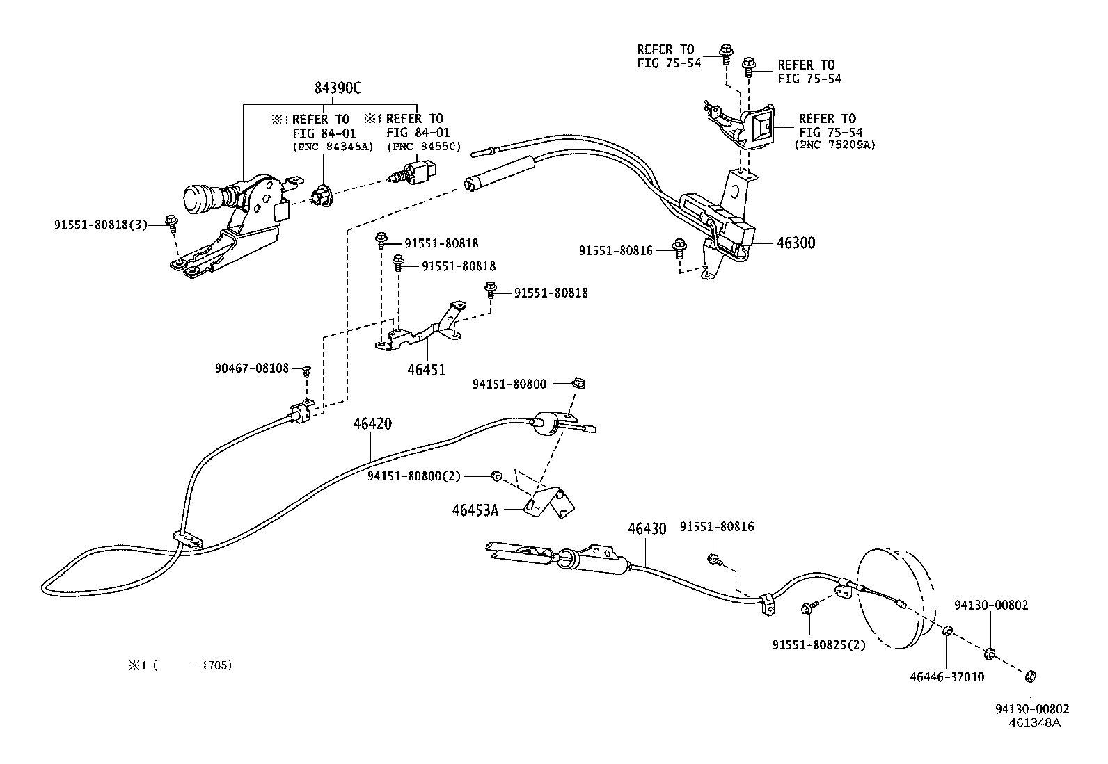 46430-37F10 CABLE ASSY, PARKING BRAKE, NO.3 product image