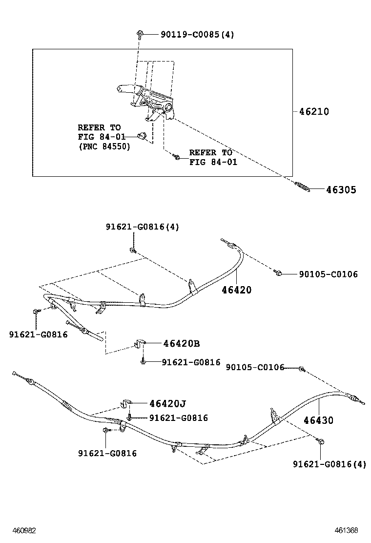 46430-0G010 CABLE ASSY, PARKING BRAKE, NO.3 product image