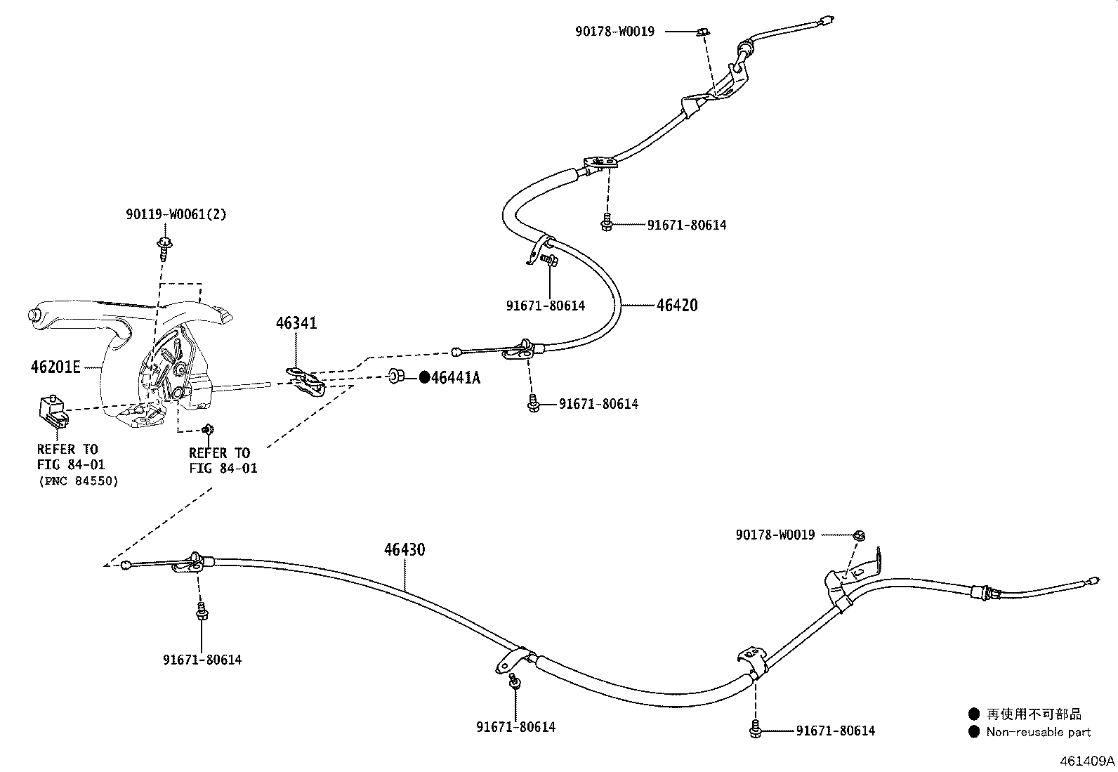 46420-0H021 CABLE ASSY, PARKING BRAKE, NO.2 product image
