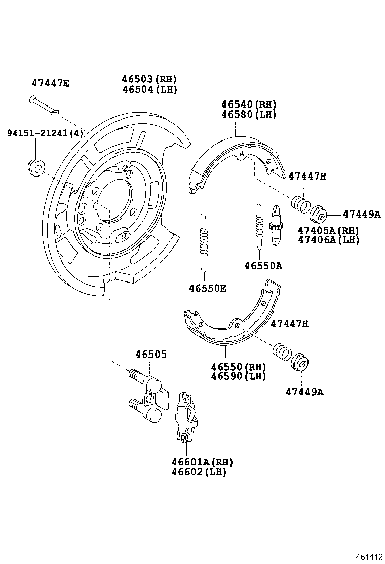 46410-22290 CABLE ASSY, PARKING BRAKE, NO.1 product image