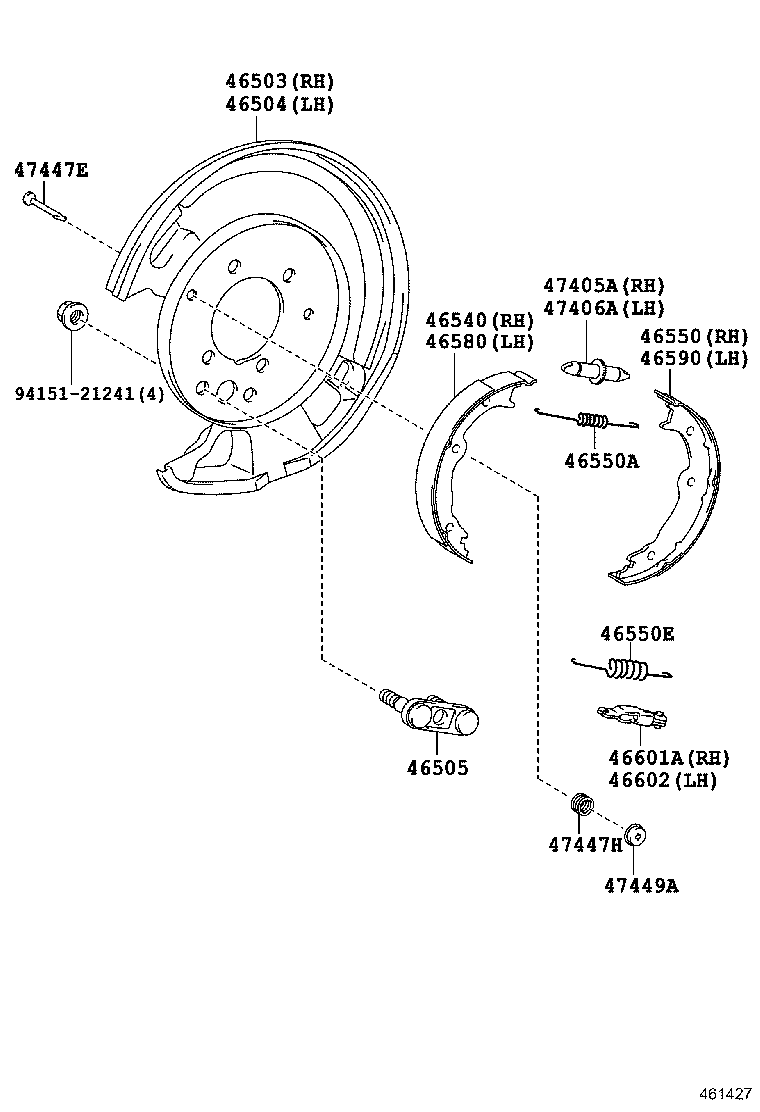 46430-24100 CABLE ASSY, PARKING BRAKE, NO.3 product image