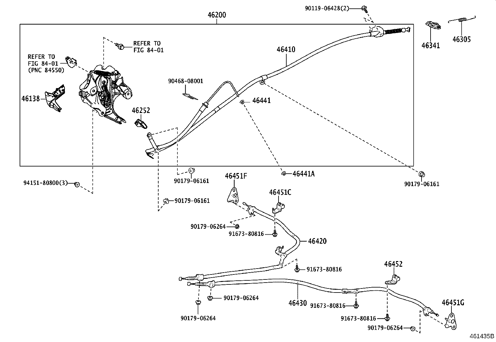 Toyota 46420-24110 CABLE ASSY, PARKING BRAKE, NO.2