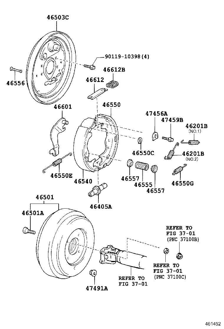 46501-36240 DRUM SUB-ASSY, PARKING BRAKE product image