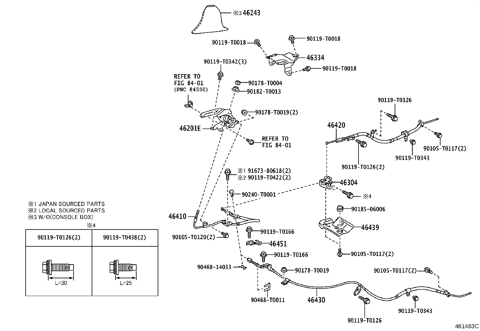 Toyota 46420-0K210 CABLE ASSY, PARKING BRAKE, NO.2
