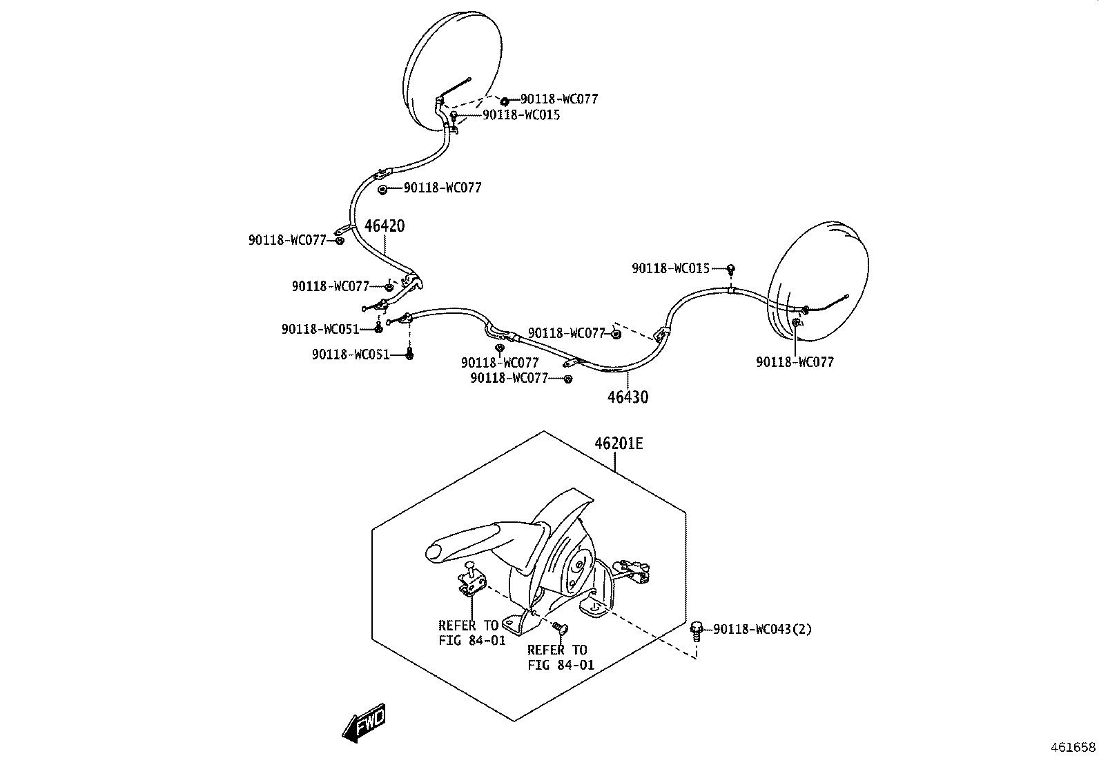 46210-WC001 LEVER SUB-ASSY, PARKING BRAKE product image