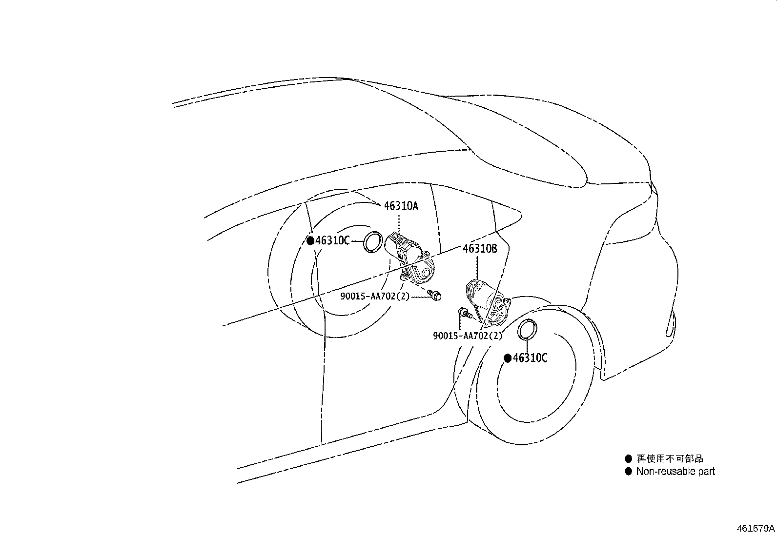 46430-02430 CABLE ASSY, PARKING BRAKE, NO.3 product image