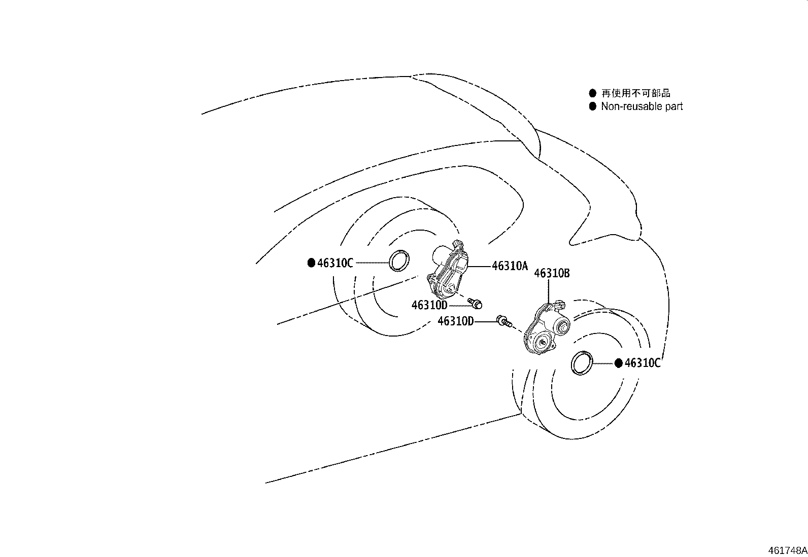 46420-0D360 CABLE ASSY, PARKING BRAKE, NO.2 product image
