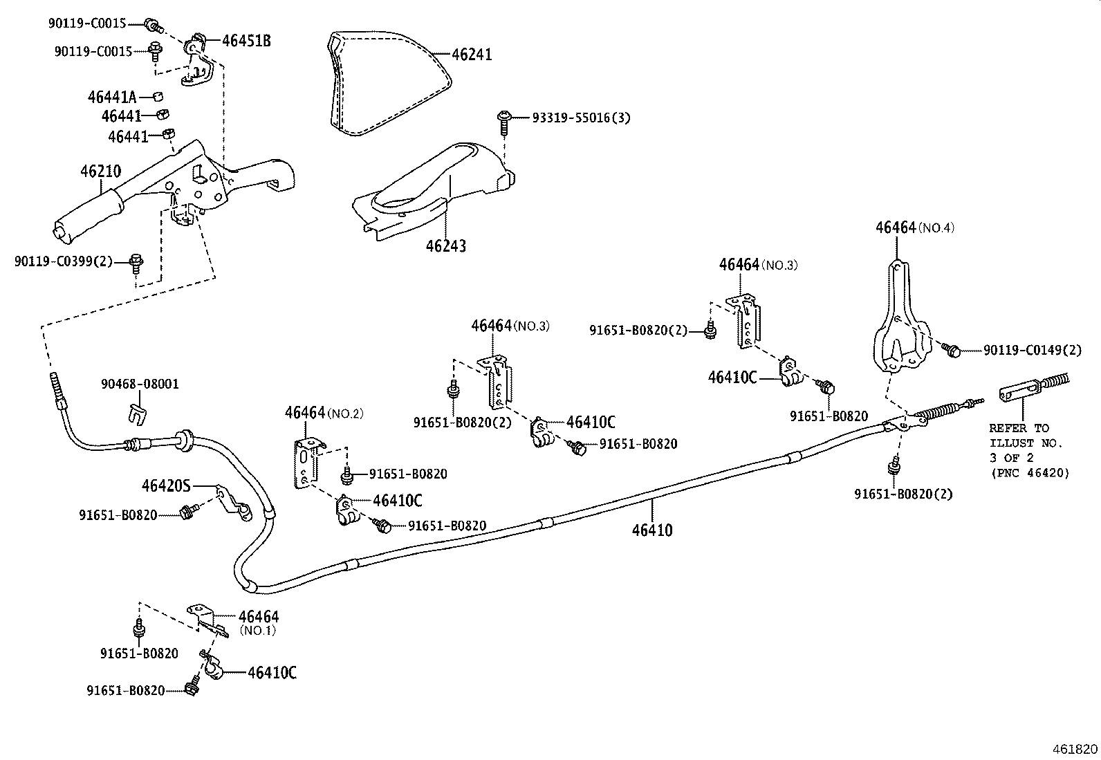 46464-0S080 PLATE, CABLE CLAMP SUPPORT product image
