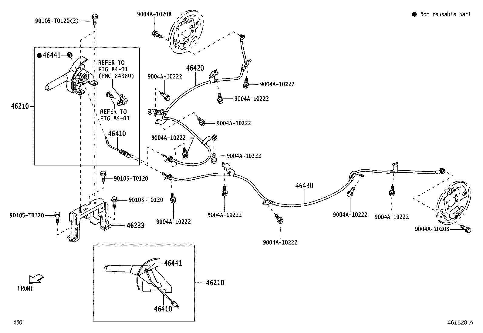 Toyota 46430-BZ330 CABLE ASSY, PARKING BRAKE, NO.3