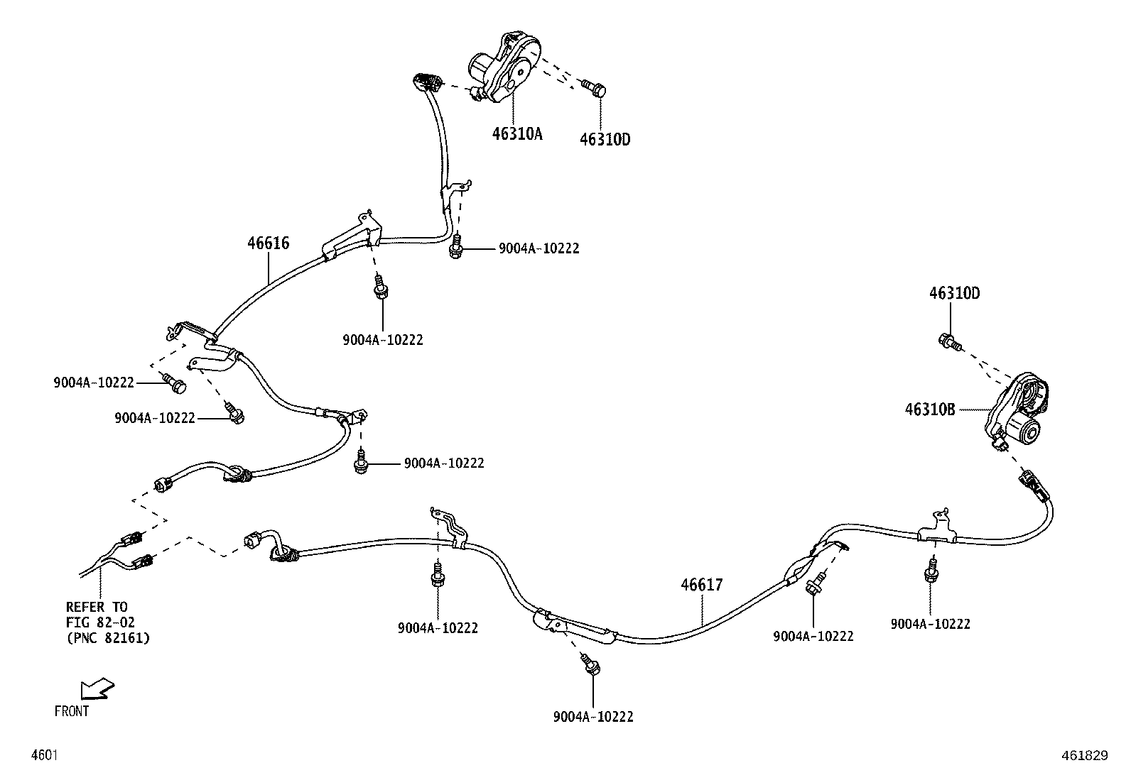 890C0-BZ160 WIRE, PARKING BRAKE, LH product image
