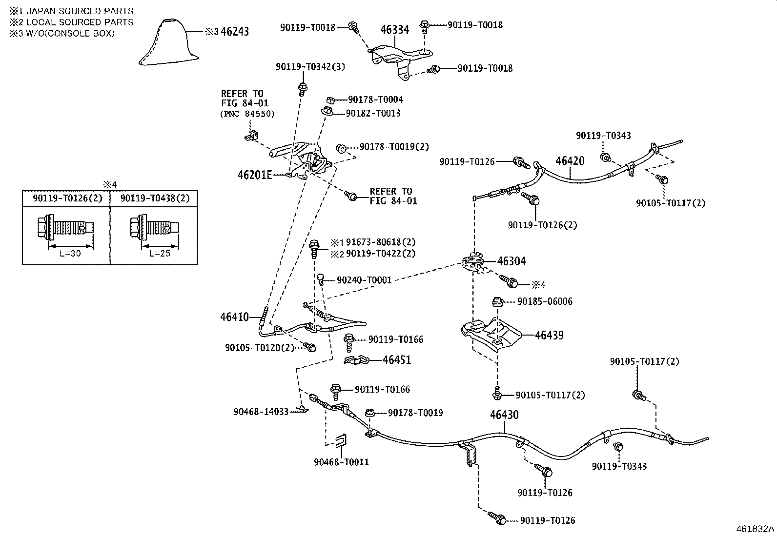 Toyota 46201-0K200-C4 LEVER SUB-ASSY, PARKING BRAKE