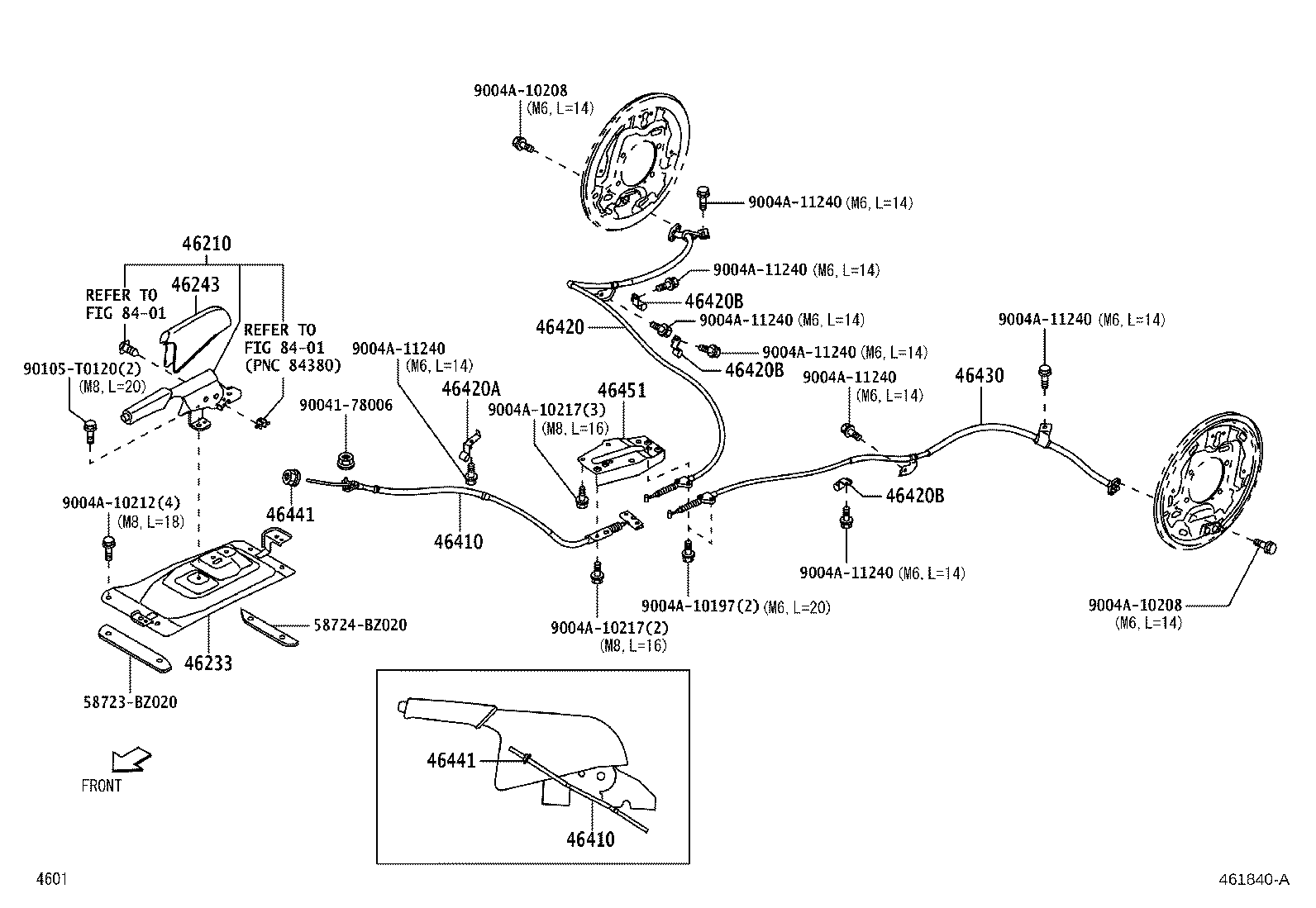 46133-BZ010 SUPPORT, PARKING BRAKE CENTER product image