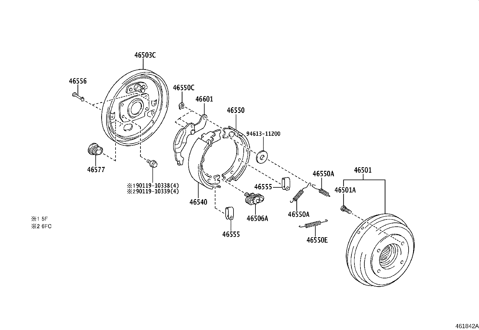 46451-25090 BRACKET, PARKING BRAKE CABLE SUPPORT, NO.1 product image