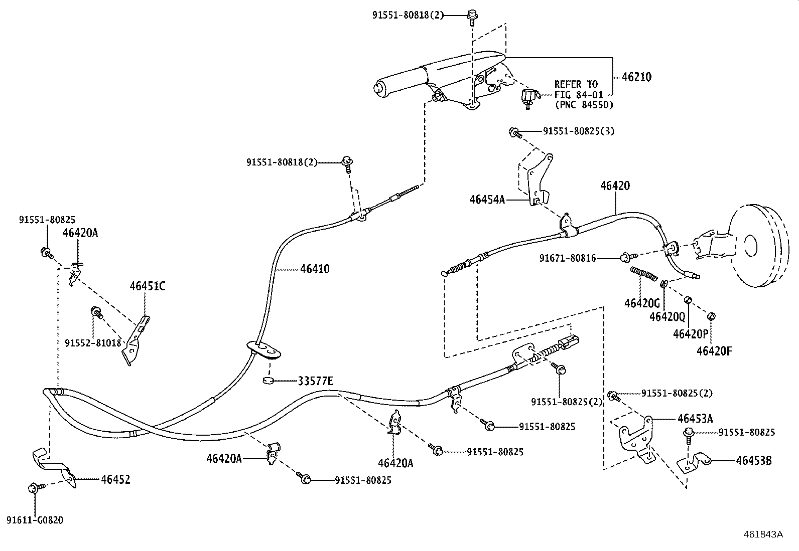 46420-25540 CABLE ASSY, PARKING BRAKE, NO.2 product image