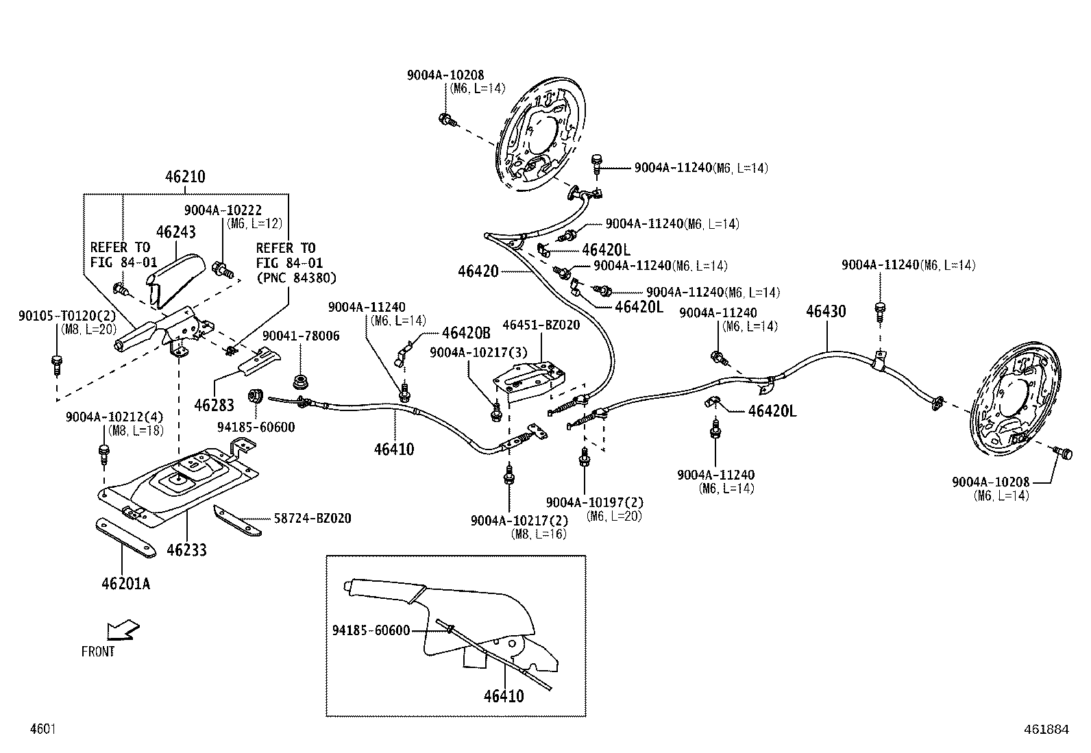 46233-BZ030 SUPPORT, PARKING BRAKE CENTER product image