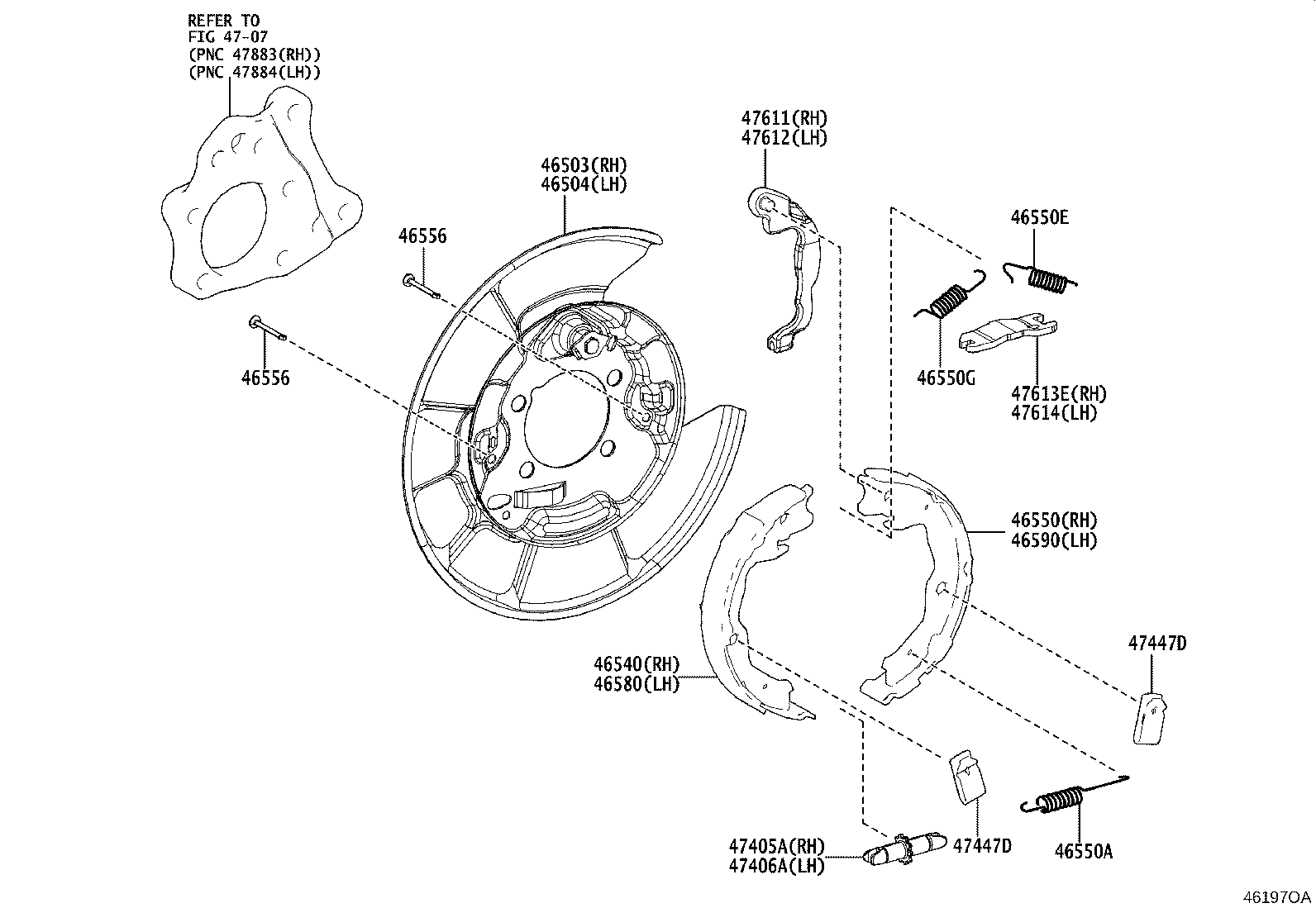 46503-0A010 PLATE SUB-ASSY, PARKING BRAKE, RH product image