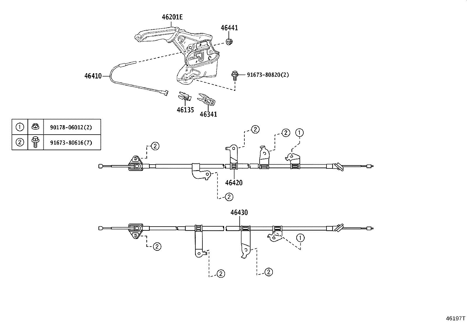 46430-K0040 CABLE ASSY, PARKING BRAKE, NO.3 product image