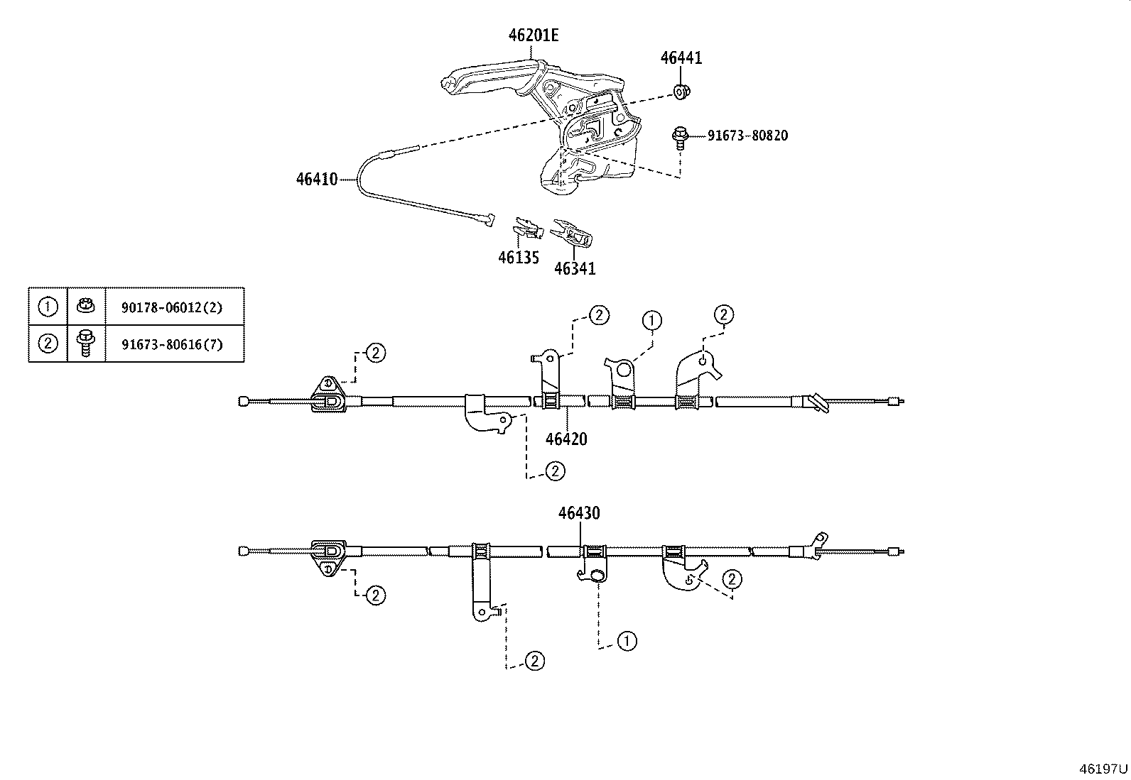 46430-K0040 CABLE ASSY, PARKING BRAKE, NO.3 product image