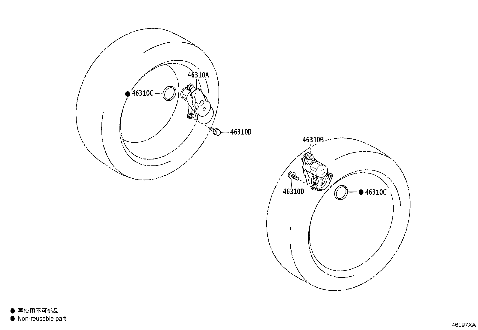Toyota 46310-0A010 ACTUATOR ASSY, PARKING BRAKE, RH
