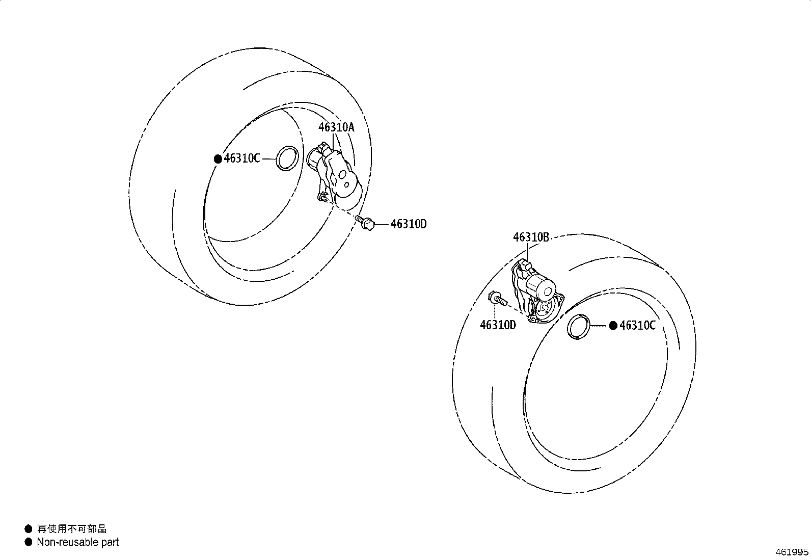 46430-02250 CABLE ASSY, PARKING BRAKE, NO.3 product image