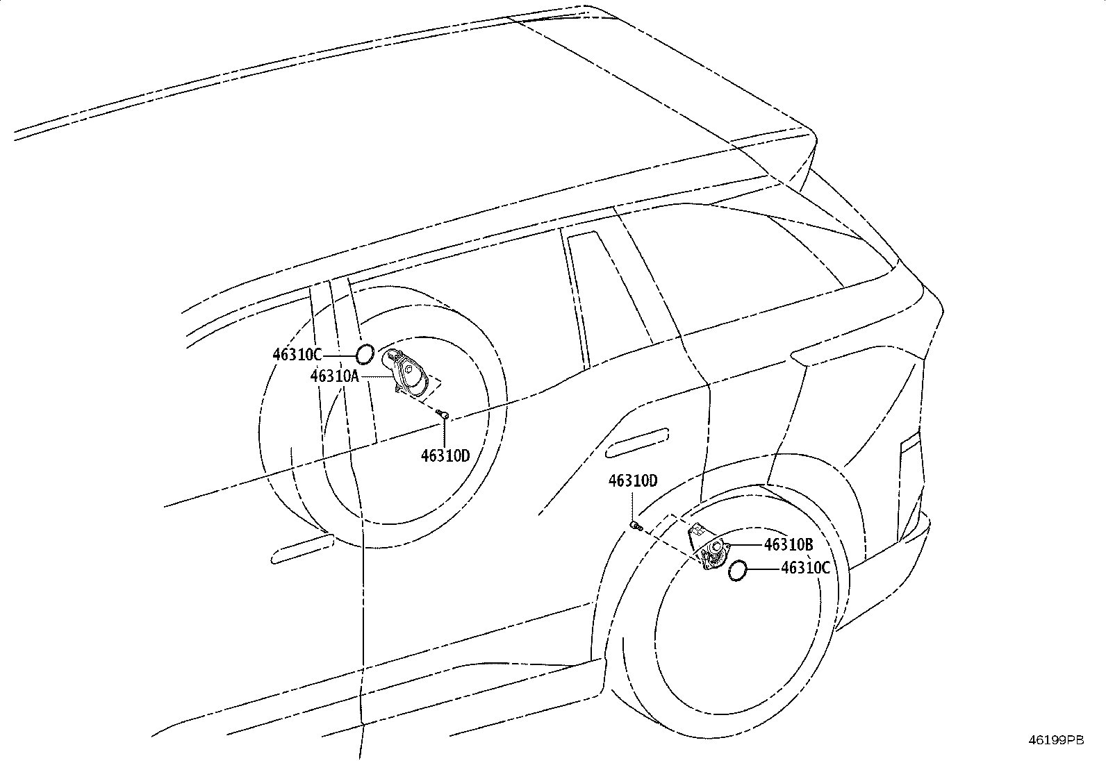 46310-YL010 ACTUATOR ASSY, PARKING BRAKE, RH product image