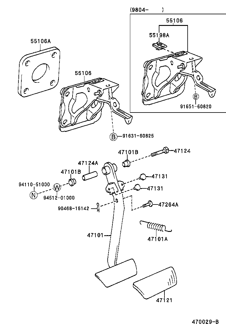 47101-44010 PEDAL SUB-ASSY, BRAKE product image