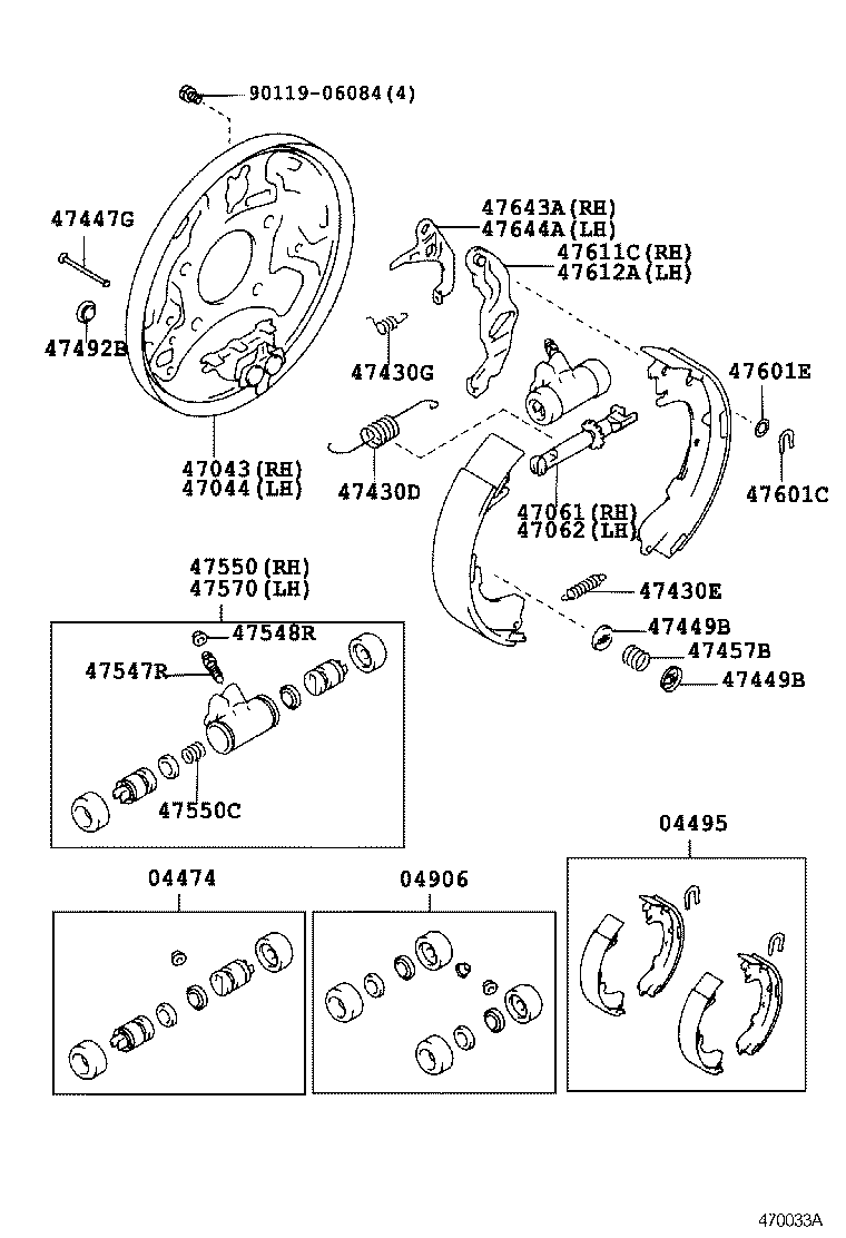04495-44010 SHOE KIT, REAR BRAKE product image