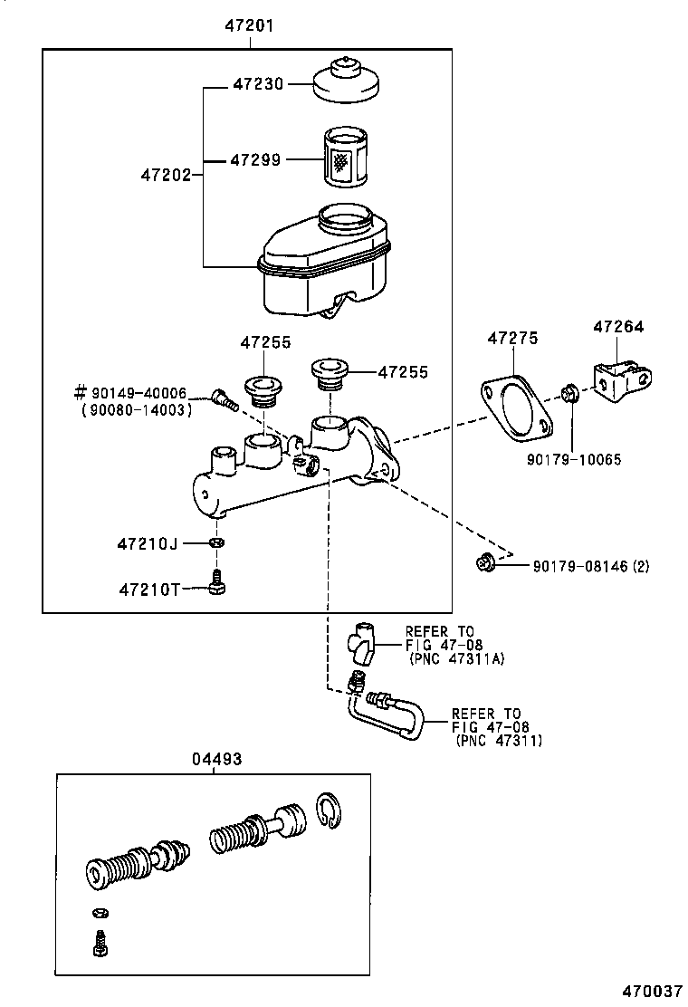 04493-08010 CYLINDER KIT, BRAKE MASTER product image