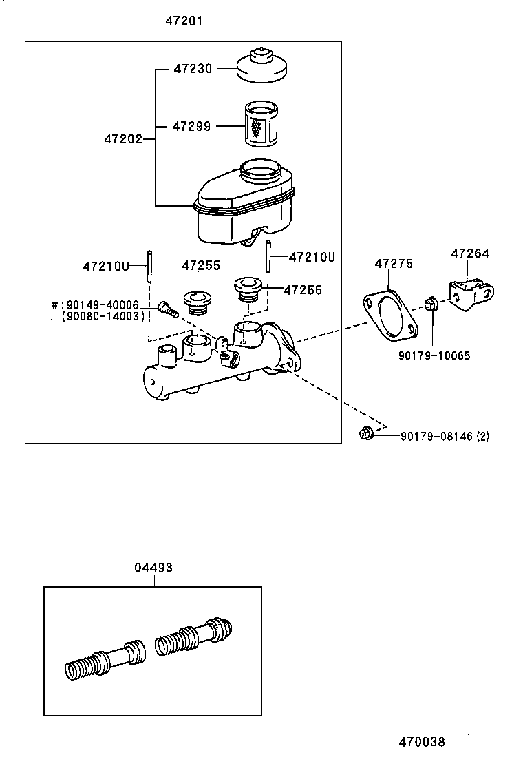 04493-08010 CYLINDER KIT, BRAKE MASTER product image