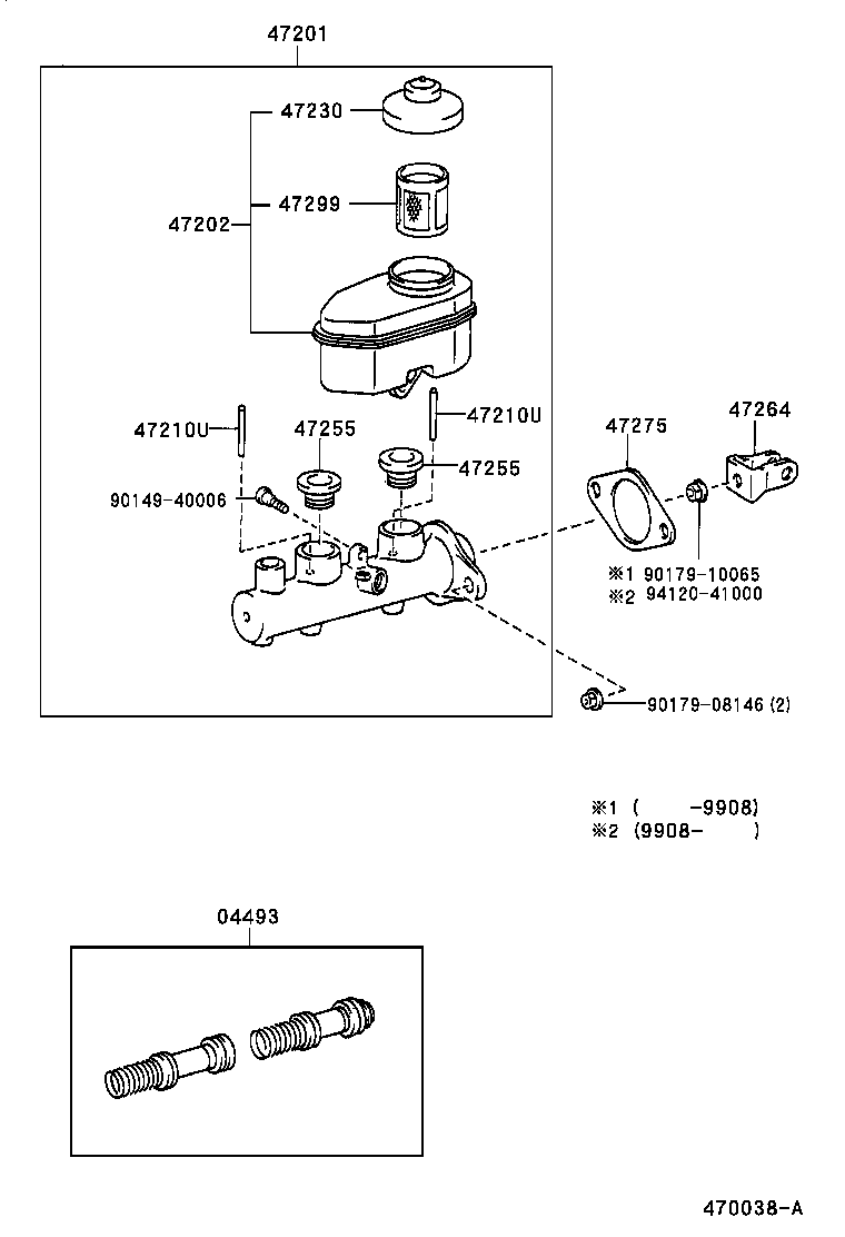 04493-33130 CYLINDER KIT, BRAKE MASTER product image