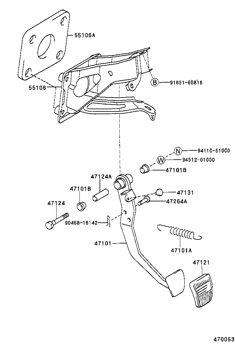 47101-21010 PEDAL SUB-ASSY, BRAKE product image