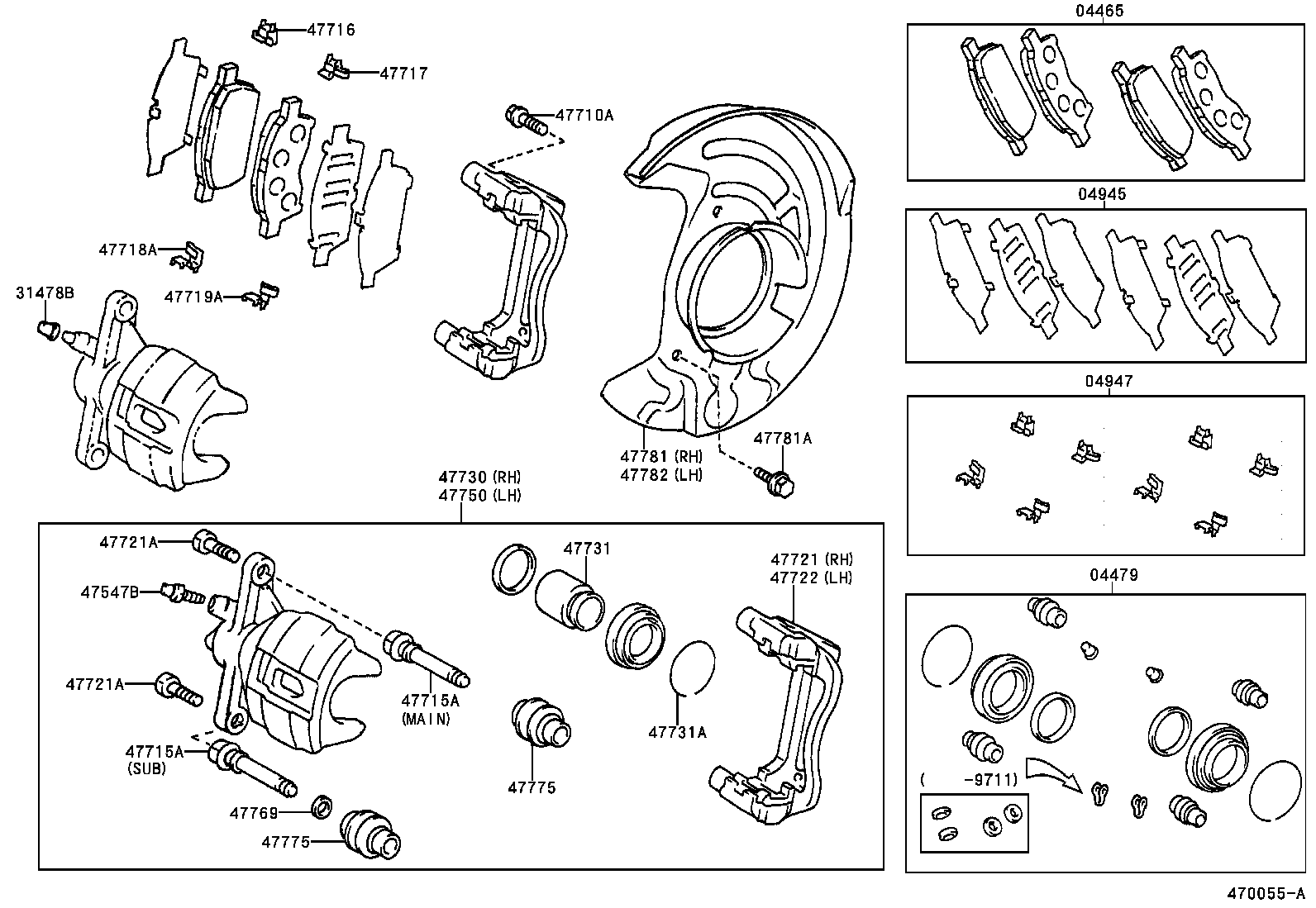 47716-20150 PLATE, PAD SUPPORT, NO.1(FOR FRONT DISC BRAKE) product image