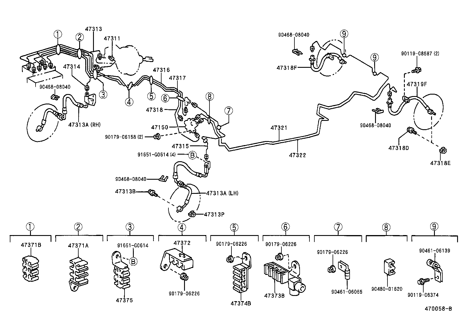 47311-2B070 TUBE, FRONT BRAKE, NO.1 product image