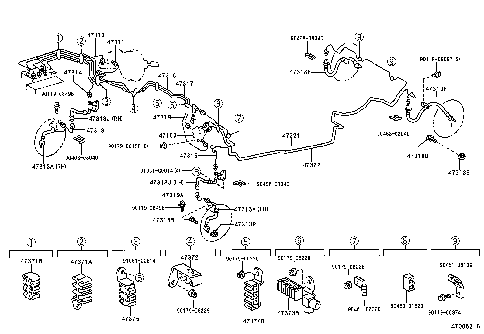 47311-2B210 TUBE, FRONT BRAKE, NO.1 product image