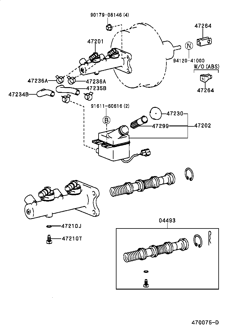 04493-26180 CYLINDER KIT, BRAKE MASTER product image