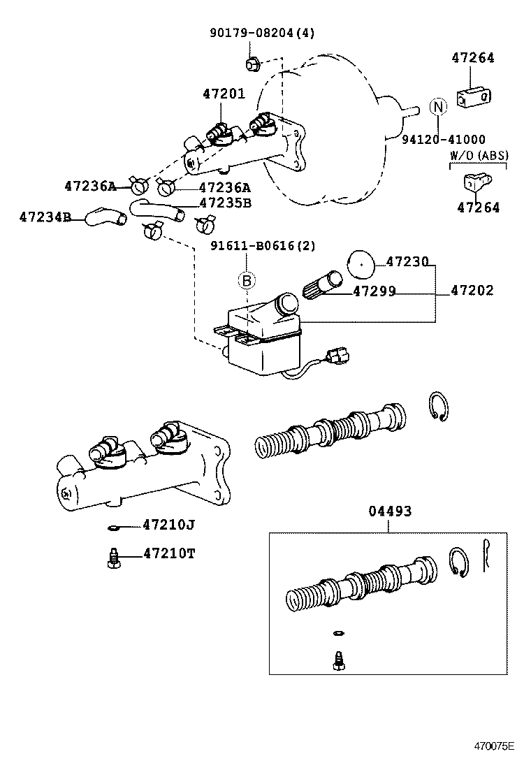 04493-26190 CYLINDER KIT, BRAKE MASTER product image