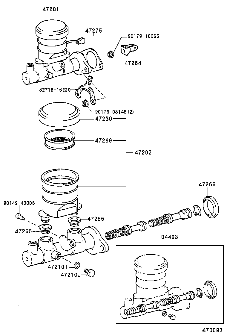 47201-16360 CYLINDER SUB-ASSY, BRAKE MASTER product image