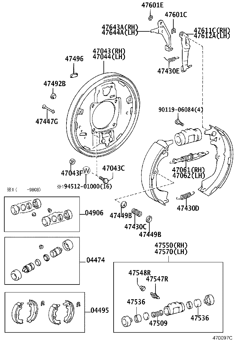 47044-26112 PLATE SUB-ASSY, BRAKE BACKING, REAR LH product image