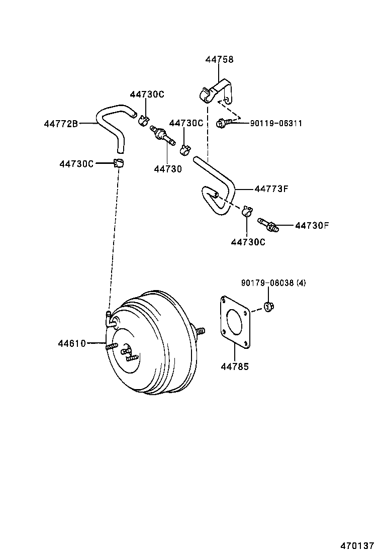 44772-33060 HOSE, CHECK VALVE TO BRAKE BOOSTER product image