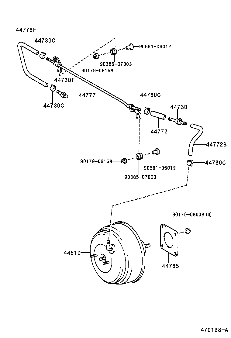 Toyota 44772-33050 HOSE, CHECK VALVE TO BRAKE BOOSTER
